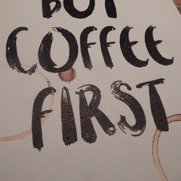 But Coffee Cup Stain Mark FIRST Canvas Wall ART Hanging Barista Home Decor Cafe - Picture 6 of 7